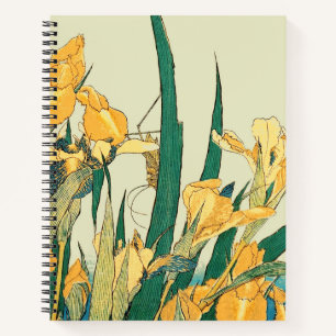 Carnet Hokusai grasshopper et iris Japon