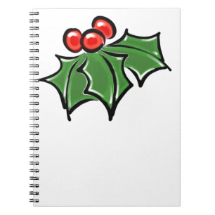 Carnet Holly Feuilles, Holly baies, fun vacances botaniqu