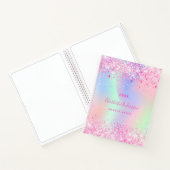 Carnet Holographe de parties scintillant rose vif (Intérieur)