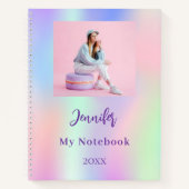 Carnet Holographe photo violet rose (Devant)