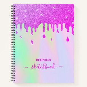 Carnet Holographique Hot Rose Parties scintillant Drives