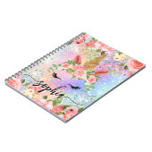 Carnet Holographique Iridescente Parties scintillant Flor (Côté gauche)