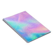 Carnet Holographique texture réelle en bleu rose vert (Côté Droit)