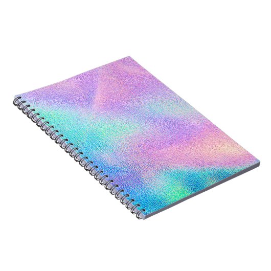 Carnet Holographique texture réelle en bleu rose vert (Côté Droit)
