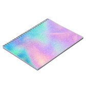 Carnet Holographique texture réelle en bleu rose vert (Côté gauche)