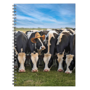 Carnet Holstein Cow porte un Casquette de cowboy