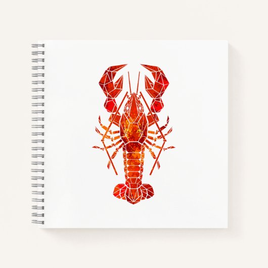 Carnet Homard polygonal rouge (Devant)