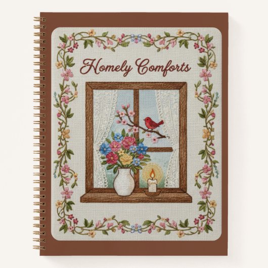 Carnet Homely Comforts Embroidered Window & Floral (Devant)