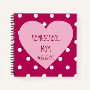 Carnet Homeschool Maman pois rose