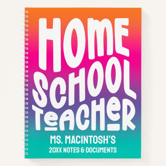 Carnet Homeschool Teacher Colorful Ombre (Devant)