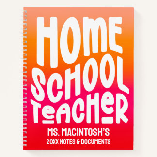 Carnet Homeschool Teacher Orange Red Ombre