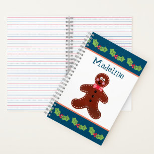 Carnet homme en pain d'épice de Noël personnalisé