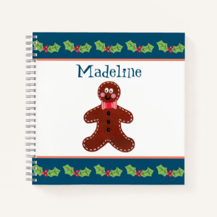 Carnet homme en pain d'épice de Noël personnalisé