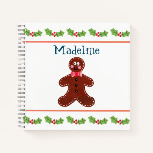 Carnet homme en pain d'épice de Noël personnalisé