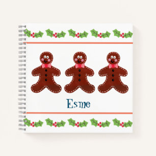 Carnet homme en pain d'épice de Noël personnalisé