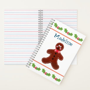 Carnet homme en pain d'épice de Noël personnalisé