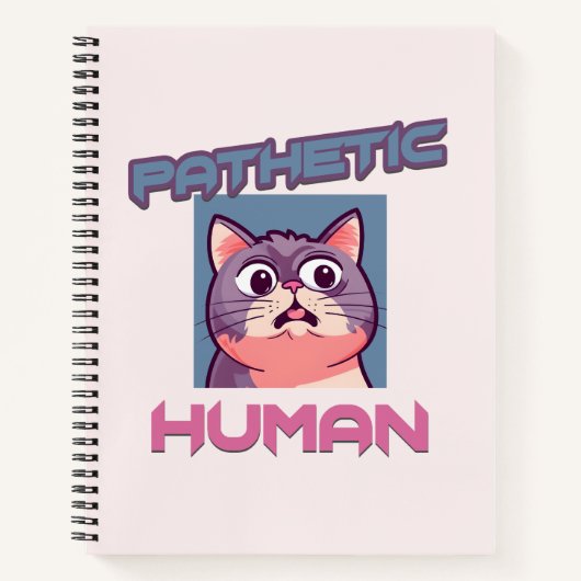 Carnet Homme pathétique - Drôle conception de chat (Devant)