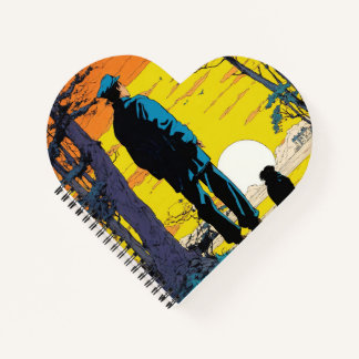 Carnet homme seul forme cardiaque spirale