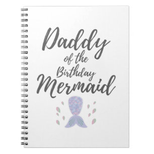 Carnet Hommes Merdad fête d'anniversaire Mermaid Daddy Ca