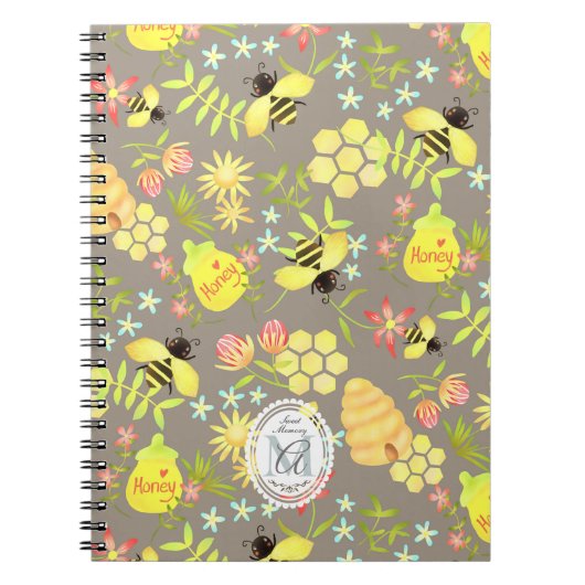 Carnet Honey Bee Grey (Devant)