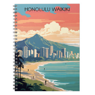 Carnet Honolulu Waikiki Beach Hawaii Panorama