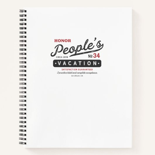 Carnet Honor People's Vacation (Devant)