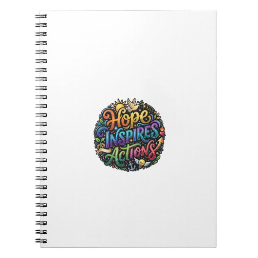 Carnet Hope Inspire l'Action – Graphique de Citation Insp (Devant)