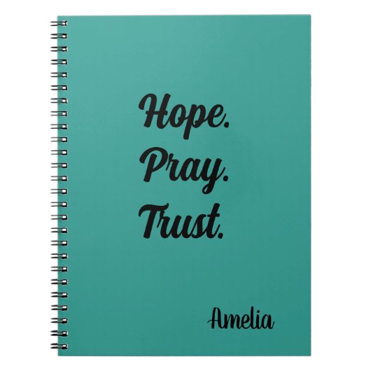 Carnet Hope Pray Trust personnalisé (Devant)