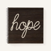 Carnet HOPE Rope Text On Dark Wood (Devant)