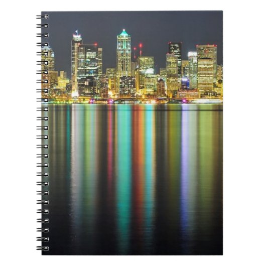 Carnet Horizon de Seattle la nuit avec la réflexion (Devant)