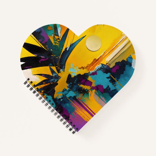 Carnet Horizon Doré – Coucher de Soleil Tropical Abstrait (Devant)