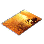 Carnet horizontal de coucher du soleil de palmier (Côté gauche)