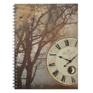 Carnet Horloge musicale et arbre