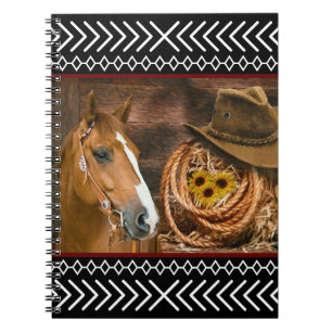 Carnet Horse cowboy Hat Lasso Western