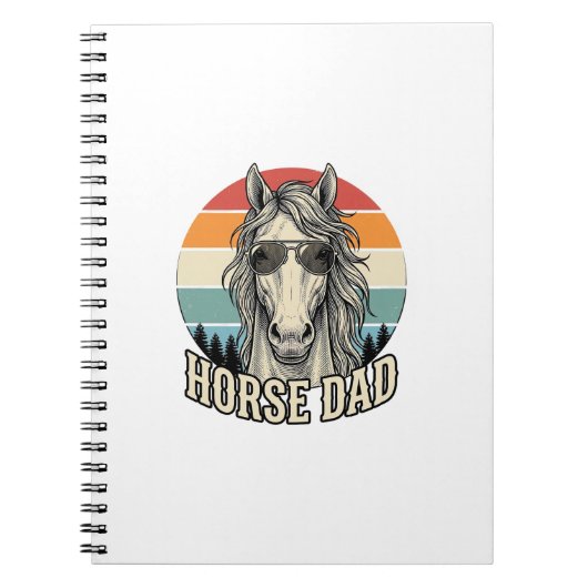 Carnet Horse Dad Vintage Sunset Engraving Vector Design_1 (Devant)