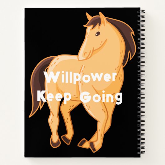 Carnet Horse Image personnalisée Willpower Continuer l'im (Dos)