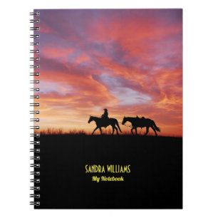Carnet Horses at sunset personalised name 