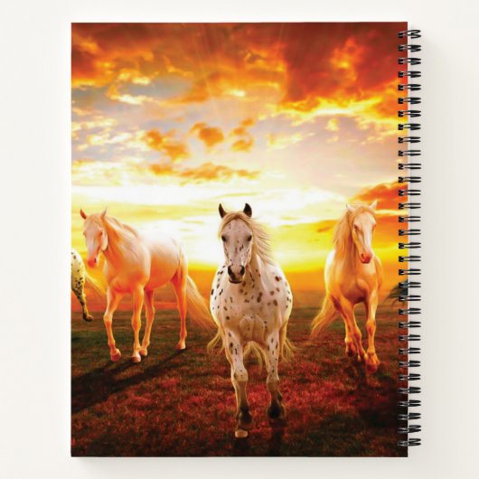 Carnet Horses at sunset throw pillow (Dos)