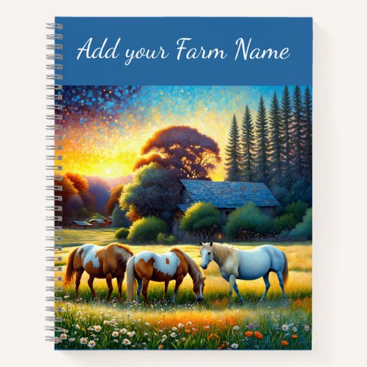 Carnet Horses on Farm Wildflower Meadow (Devant)