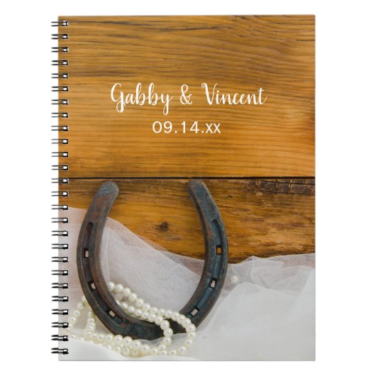 Carnet Horseshoe et Pearls Country Western Mariage (Devant)