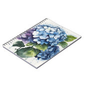 Carnet Hortensia - Fleurs aquarelle (Côté gauche)