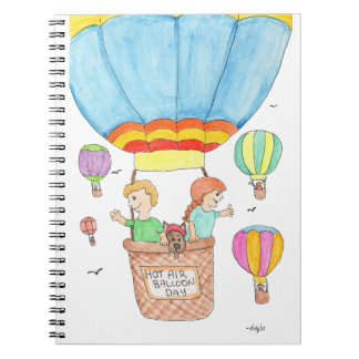 Carnet Hot Air Balloon with Dog and Children