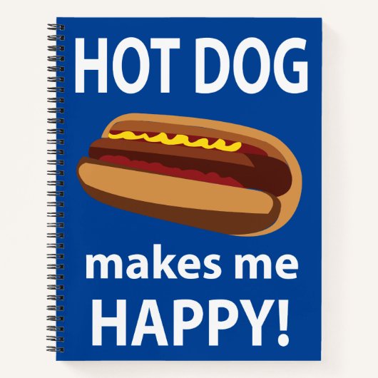Carnet Hot Dog Me Rend Heureux Hot Dog (Devant)