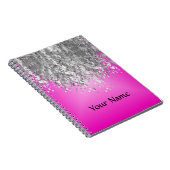 Carnet Hot pink and faux glitter (Côté Droit)