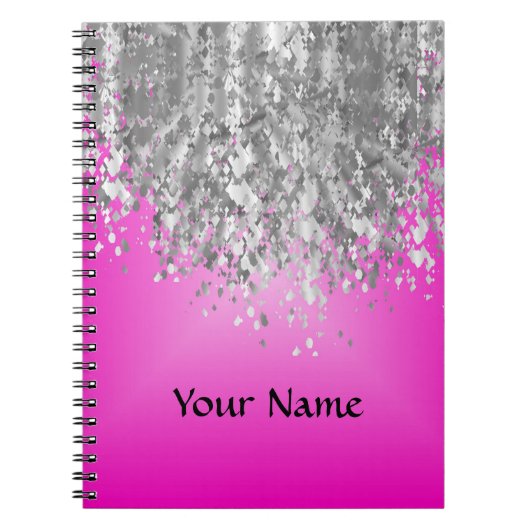 Carnet Hot pink and faux glitter (Devant)