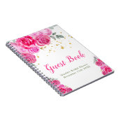 Carnet Hot Pink Floral Bridal Shower Guest Book (Côté Droit)