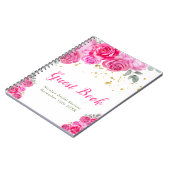 Carnet Hot Pink Floral Bridal Shower Guest Book (Côté gauche)