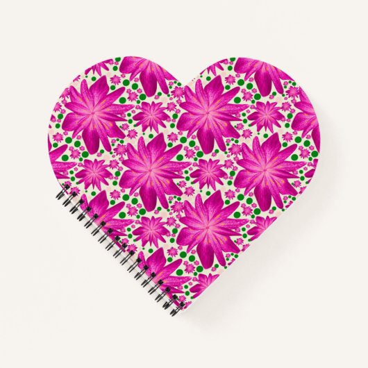 Carnet Hot Pink Floral Seamless Pattern (Devant)