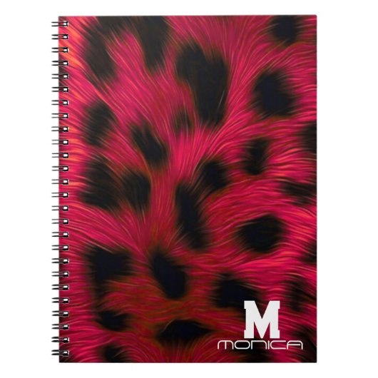 Carnet Hot Pink Leopard Print Faux (Devant)