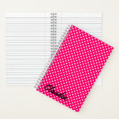 Carnet Hot Pink White Polka Dots Name Power Bank (À l'intérieur)